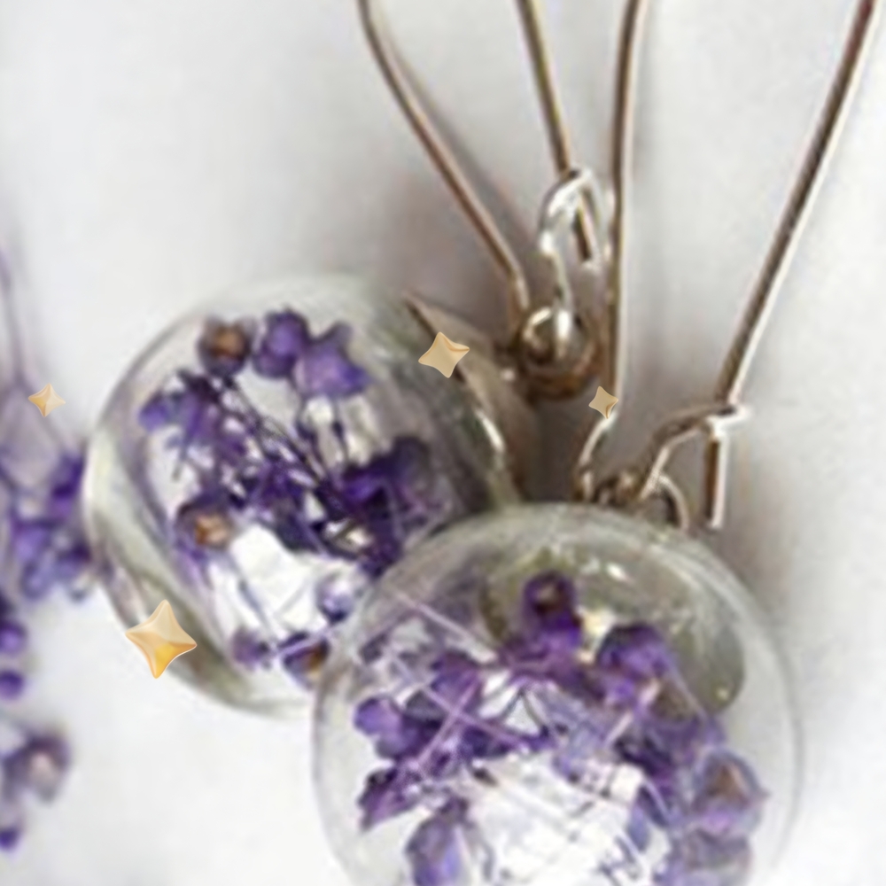 Elegant Purple Floral Earrings
